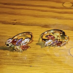 New Gold & Real Gemstone Earrings
